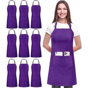 10-Pack Bib Aprons - Water & Oil Resistant with 2 Pockets, Trusted Brand for Home Kitchens and Small Teams - 1 of 4