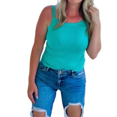 Women's Solid Mini Ribbed Tank Top - ZENANA