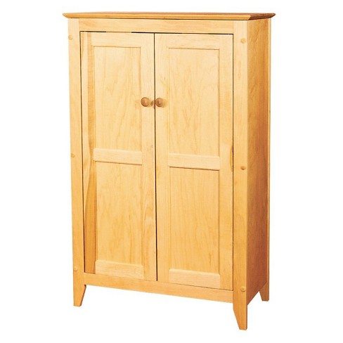 Wood 2 Door Storage Cabinet In Natural Birch Brown Pemberly Row