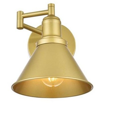 Elegant Lighting Judson 1 light Brass swing arm wall sconce