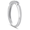 Pompeii3 10k White Gold 1/10ct Diamond Anniversary Wedding Promise Ring High Polished - 2 of 4