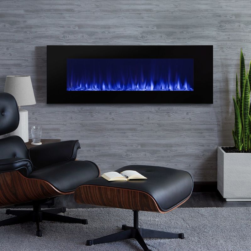 Real Flame 50&#34;  Dinatale Wall Mounted Electric Fireplace Black, 1 of 11