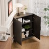PexFix 36" x 31" Farmhouse Corner Cabinet Wooden Corner Storage Cabinet with Adjustable Shelves for Home Corners Living Room Bathroom Bedroom Black - 4 of 4