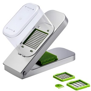 VEVOR Vegetable Chopper, Food Veggie Cutter with 3 Stainless Steel Blades, Onion Slicer with Container, Silver - 1 of 4