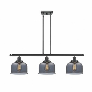 Bell - 3 Light Stem Hung Island In Industrial Style-11 Inches Tall and 36 Inches Wide - 1 of 1