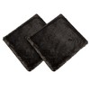 Chanasya Black Beige Wavy Stripe Faux Fur Square Throw Pillow Covers - 18" x 18” - 3 of 4