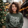 Simply Sage Market Women's Graphic Sweatshirt Merry and Bright Cursive - 2 of 4