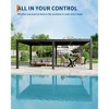 All-Aluminum Louvered Pergola, Outdoor Pergola with Adjustable Louvered Roof, Reinforced Aluminum Frame, Integrated Drainage System, Gray - 3 of 4