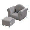 Infurnic Kids Sofas Linen Kids Upholstered Couch with ottoman,Durable, Ergonomic, Easy Assembly for Kids, Gray, 22.4"*11.4"*17.7" - 3 of 4