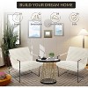 Living Room Sling Chair, Set of 2, Metal Frame with Armrests, Shredded Foam Cushion, Oversized Lounge Chair for Bedroom, Study, Light Gray - 4 of 4