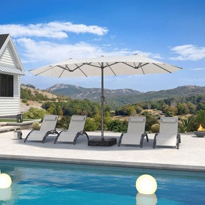 PURPLE LEAF 13ft Patio Market Umbrella and Base Double-Sided Rectangle Outdoor Table Sun Umbrellas with Crank - 1 of 1