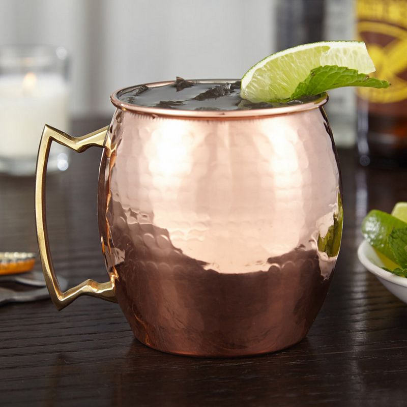Set of 12 Modern Home Authentic 100% Solid Copper Hammered Moscow Mule Mug - Handmade in India, 4 of 6
