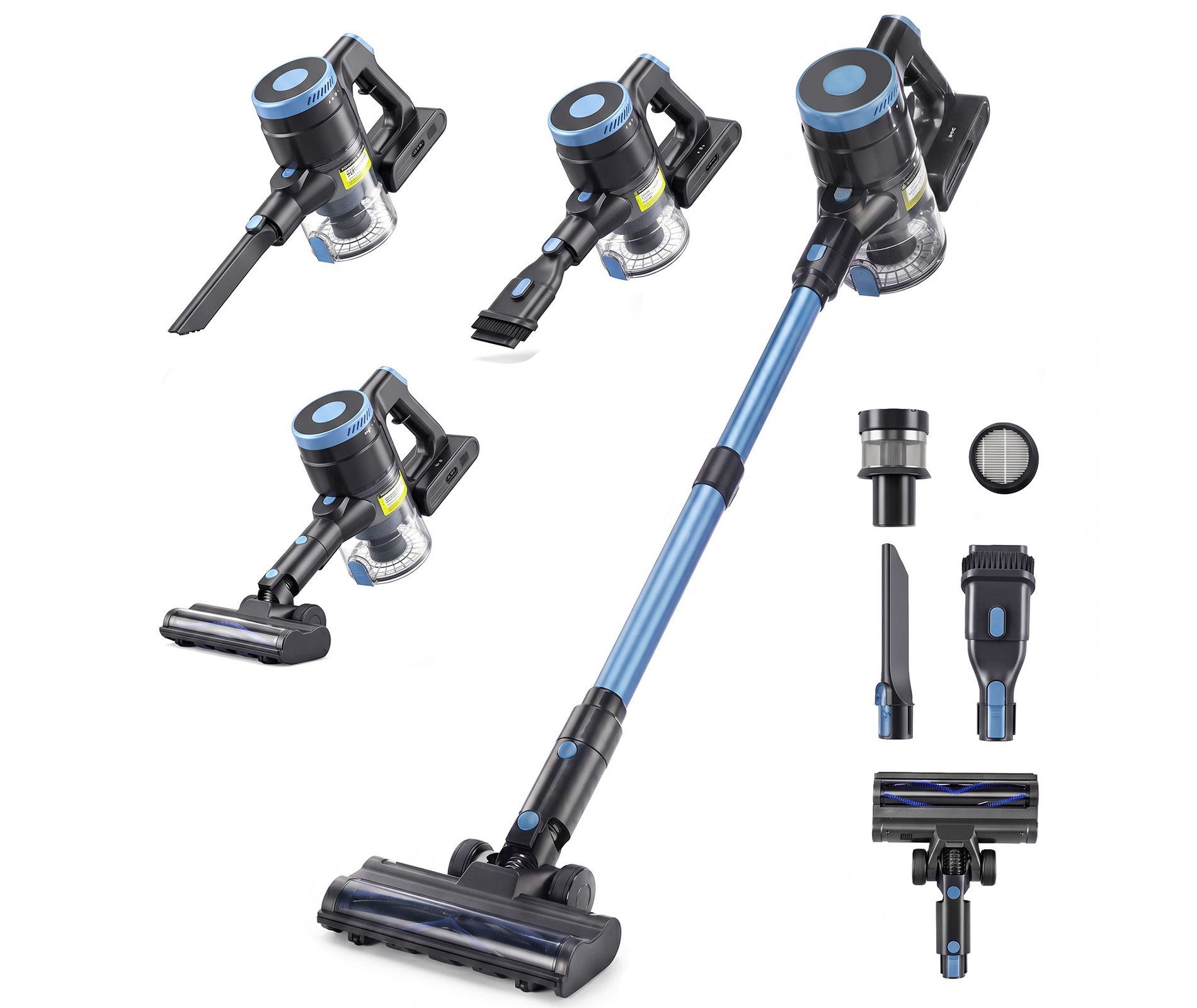 Cordless Stick Vacuum Cleaner Lightweight with LED Display Anti-Tangle Roller Brush for Hard Floor Carpet Pet Hair