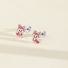 Girls' Little Fox Screw Back Sterling Silver Earrings - In Season Jewelry - image 4 of 4