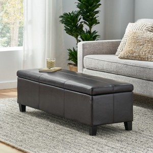 NicBex 51.25" Storage Ottoman with Glove Compartment,PU Foot Stool with Hidden Storage,Multi-Functional Ottoman Bench for Living Room,Bedroom - 1 of 4
