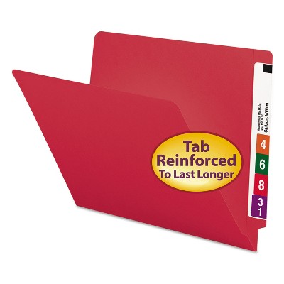 Smead Colored File Folders Straight Cut Reinforced End Tab Letter Red 100/Box 25710