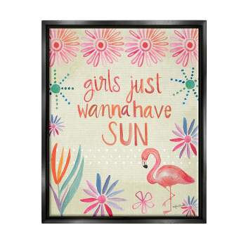 Stupell Industries Girls Wanna Have Sun Framed Canvas