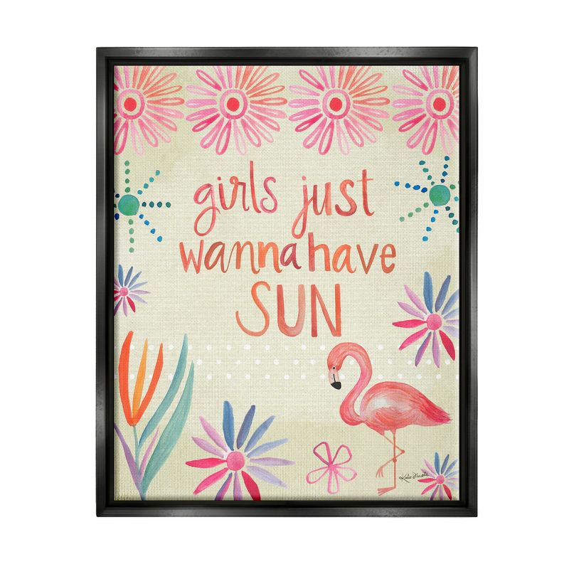 Stupell Industries Girls Wanna Have Sun Framed Canvas, 1 of 6
