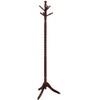 Okak 71.5IN Freestanding Hall Tree with Wooden Stand, Elegent Coat Rack with 6 Hooks, Coat Tree for Living Room, Bedroom, Entryway, Cherry - 3 of 4
