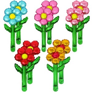 Wrapables Aluminum Foil Flower Balloons for Mother's Day, Valentine's Day, Easter, Birthday Parties (Set of 10) - 1 of 4
