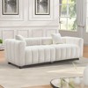 87.4'' Velvet 3-Seater Modular Loveseat Sofa with Metal Base Legs and 2 Pillows - 3 of 4