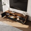 POVISON Modern Wood TV Stand, Lowline TV Console With Drawers, Open Storage, Cabinet, Walnut Veneer, Fully-Assembled.70.87" - 3 of 4
