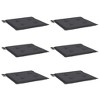 vidaXL Set of 6 Anthracite Garden Chair Cushions - 19.7"x19.7"x1.2" Oxford Fabric, Weather-Resistant Outdoor Seat Cushions with Foam Fiber Filling - 3 of 4
