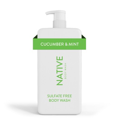 Native Body Wash for Women & Men - Cucumber & Mint - Sulfate Free with Pump - 36 fl oz