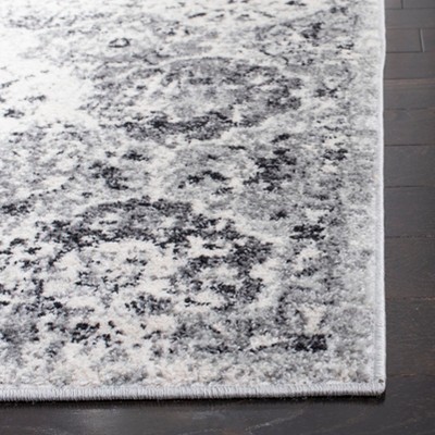 Reversible Silver Grey Synthetic Rectangular Rug - Easy Care and Stain-Resistant