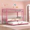 VECELO Metal Bunk Bed Over Twin, Industrial Bunkbeds with Ladder and Full-Length Guardrail - 3 of 4