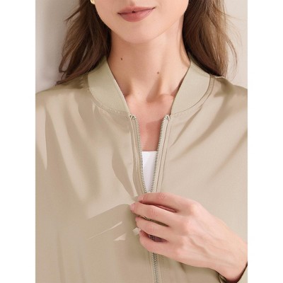 Женские куртки INSPIRE CHIC Women's Zip Up Long Sleeve Outerwear Casual Lightweight Jacket 2 Packs 2 Champagne X-Small — фото 4