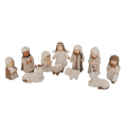 Transpac Resin 3 in. Multicolor Christmas Nativity Set of 11