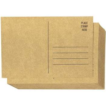50-Pack Brown Kraft Paper Blank Postcards, Self Mailer, Postage Saver, DIY Note Card for Wedding, Baby Shower, Business & More, 4 x 6 inches