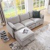 SinCiDo 88.98" Modular Couch Sofa with Storage, L-Shape 3 Seater Cloud Couch Sectional with Ottoman, Modern Sofa with Deep Seat & Pillow - 4 of 4