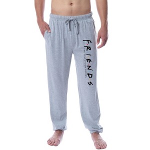 Friends TV Show Logo Mens' Sleep Jogger Loungewear Pajama Pants Grey - 1 of 3