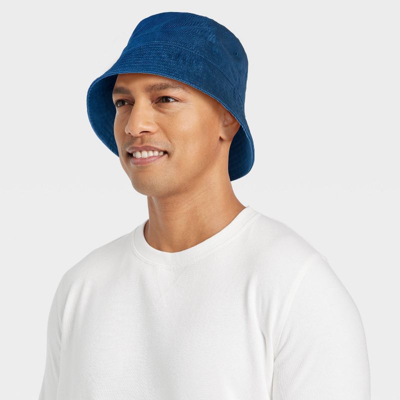 Men's Cotton Bucket Hat - Goodfellow & Co™ Blue, 3 of 6