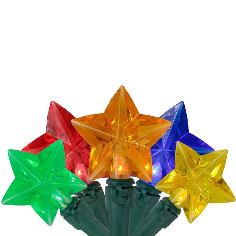 Northlight 20-Count Multi-Colored Star Shaped LED Christmas Light Set- 4.5ft, Green Wire, 1 of 4