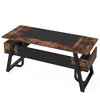 Resenkos Computer Desk, Office Desk, Study Desk,63" Executive Desk Computer Office Desk with Storage Shelf,Rustic Brown & Black - 3 of 4