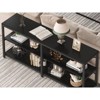 Gulches Industrial Console Table, 3-Tier Storage, X-Back Metal Frame, Black, 70.9" - 3 of 4