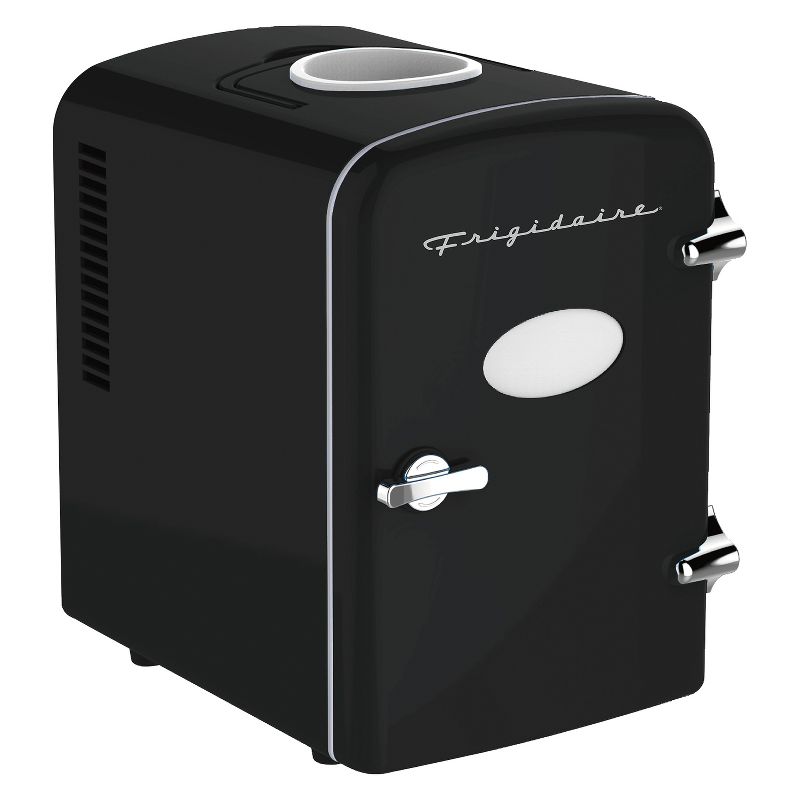 Frigidaire® 6+1-Can 48-Watt Retro Mini Portable Fridge with Top-Mounted Active-Cooling Can Holder, 1 of 9