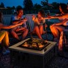 Outsunny 34" Outdoor Fire Pit Square Steel Wood Burning Firepit Bowl with Spark Screen, Waterproof Cover, Log Grate, Poker for BBQ, Bonfire - 3 of 4