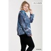 Slickblue Women's Long Sleeve Shirt, Soft French Terry, Raglan Top, Tie-Dye Look, Purple, 1XL - 3 of 4