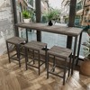 COWLOWN Long Dining Table Set with 3 Stools, Modern Kitchen Dining Set,  MDF & Metal Frame, 160lbs Table/220lbs Stool Load-Bearing - 4 of 4
