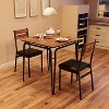 Dining Table Set for 2 with Storage Square Kitchen Table and 2 Upholstered Chairs Metal Frame Compact Space Saving Apartment Dinette - 2 of 4