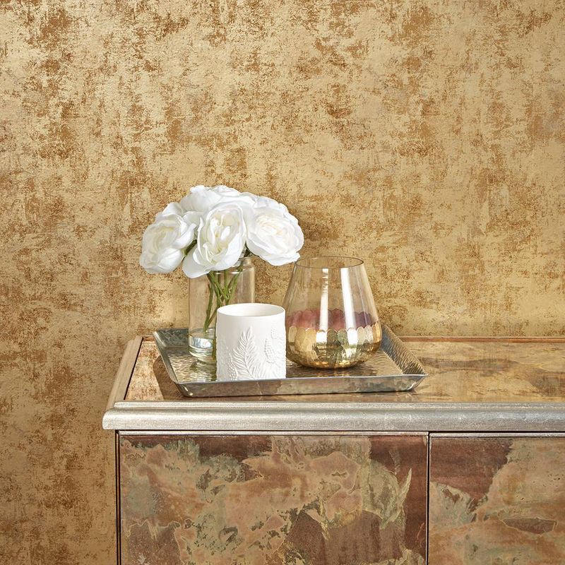 Tempaper Distressed Leaf Self-Adhesive Removable Wallpaper Gold, 3 of 5