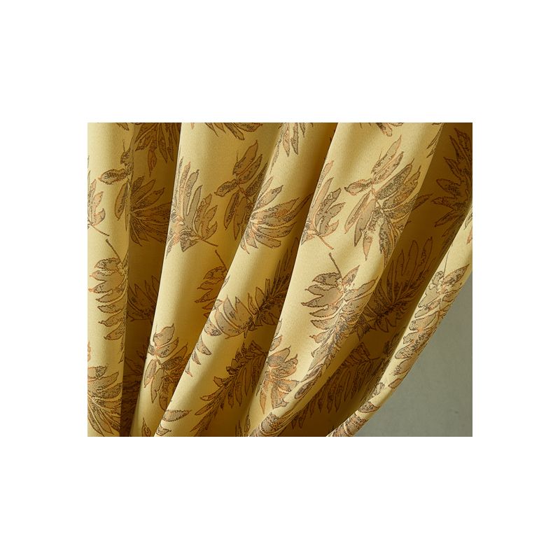 Ramallah Trading Palm Floral Textured Jacquard Single Rod Pocket Curtain Panel - 54 x 84, Gold, 5 of 7