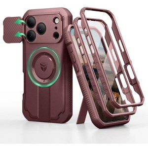 Dexnor for iPhone 17 Pro Case, [2 Front Frame & Built-in Flip Camera Cover & Kickstand] - 1 of 3