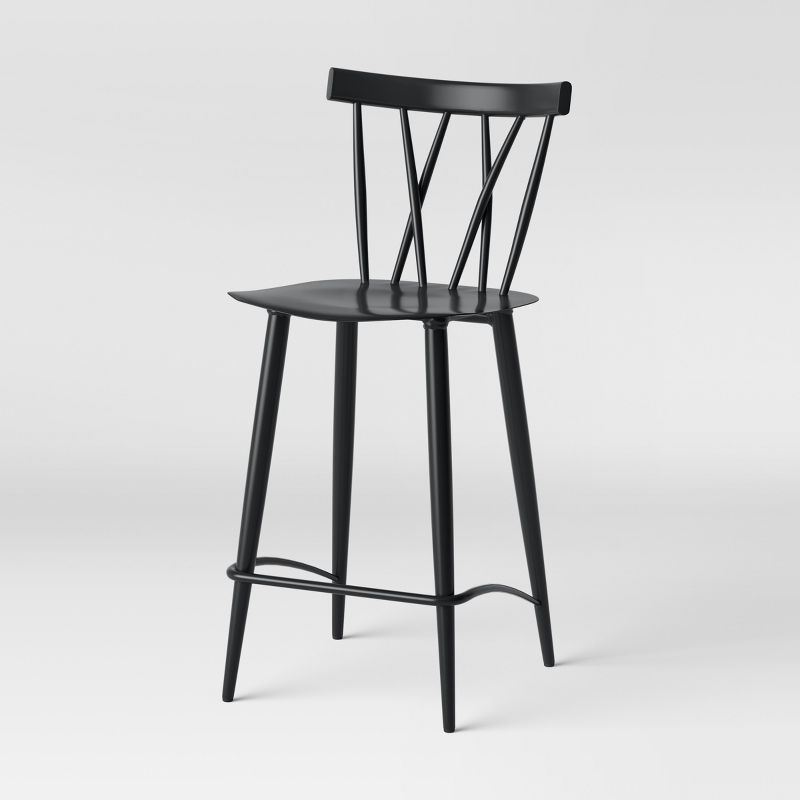 Set of 2 Becket Metal X Back Counter Height Barstool Black - Threshold&#8482;, 4 of 7