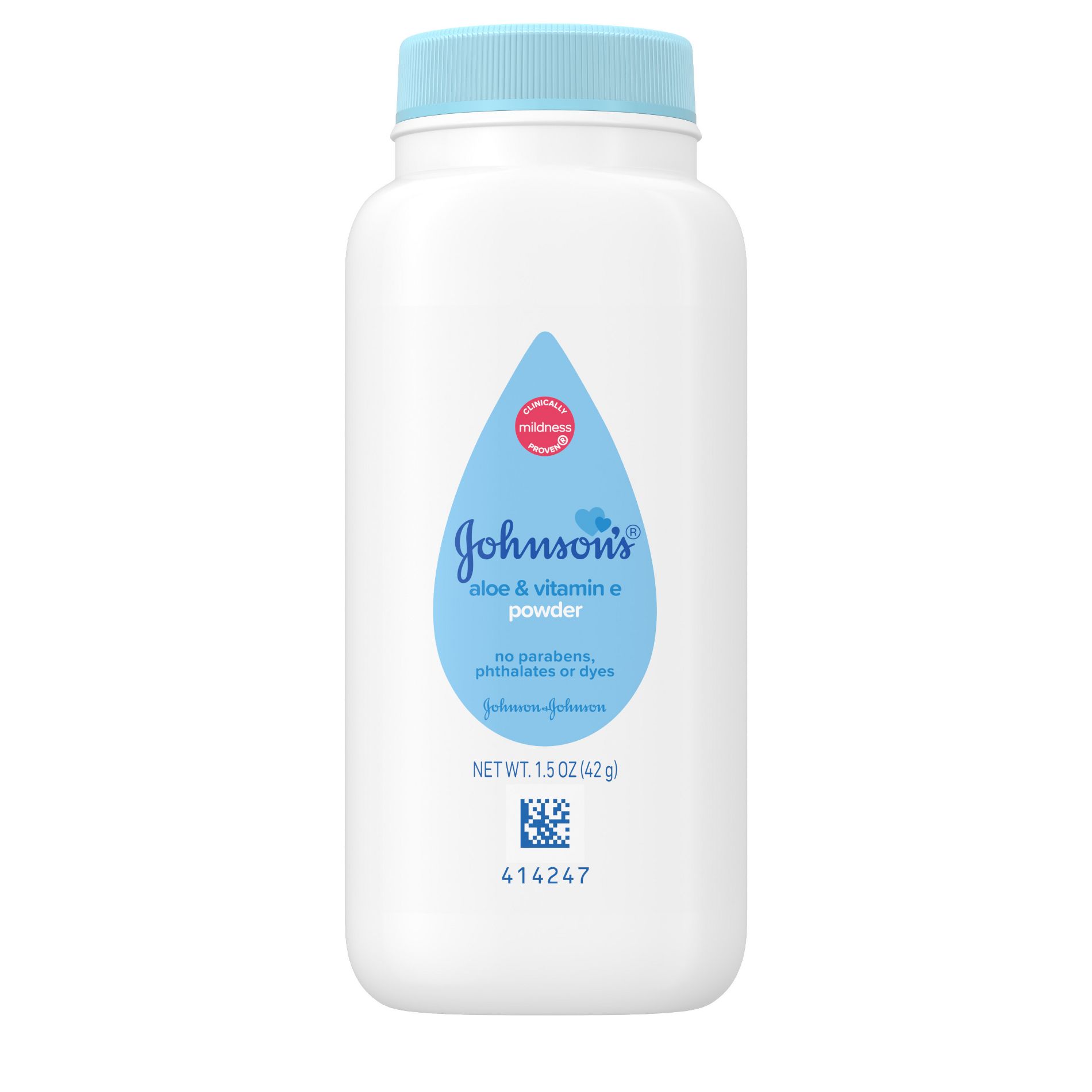Johnson's Baby Naturally Derived Cornstarch Baby Powder with Aloe and Vitamin E for Delicate Skin - 1.5oz
