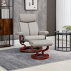 HOMCOM Recliner Chair with Ottoman, 360° Swivel Reclining Chair with Wood Base and Matching Footrest, Gray - 2 of 4